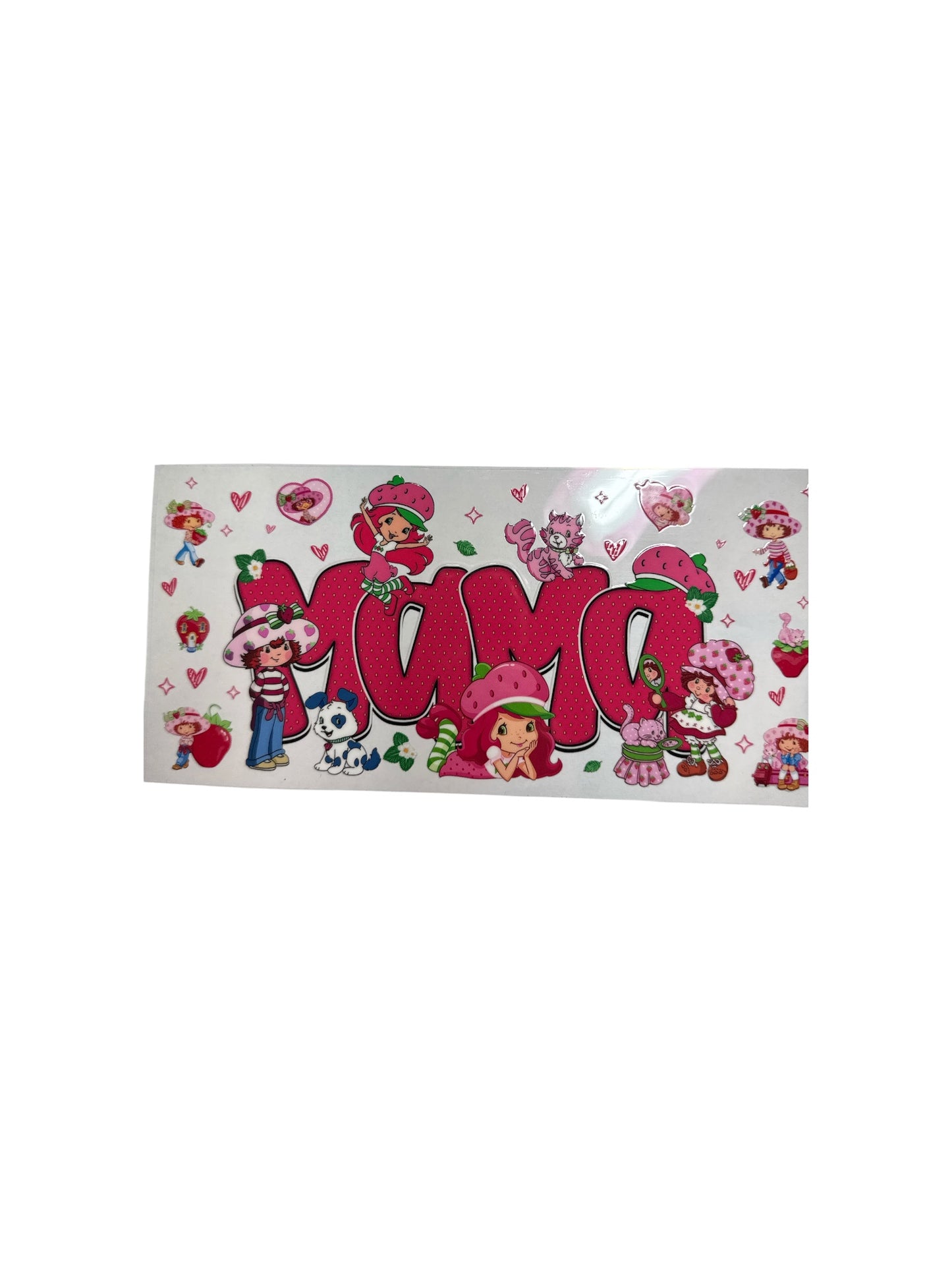 Mama with Strawberries UV DTF 16oz Cup Wrap, #384