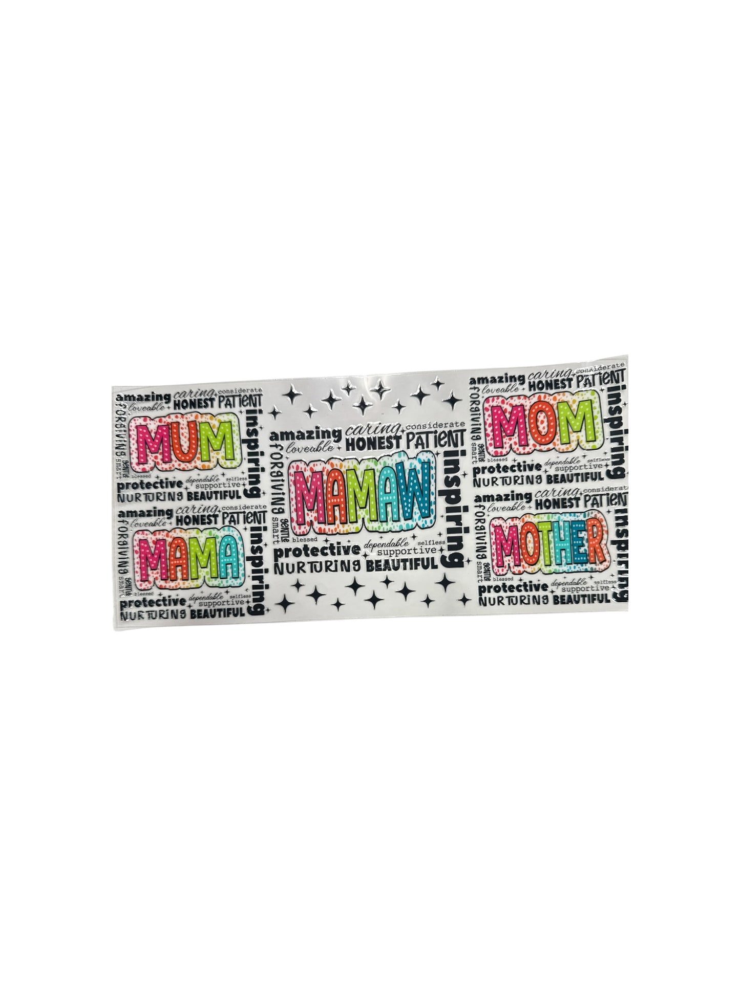 Mama, Mum, Mamaw Wrap UV DTF 16oz Cup Wrap, #528