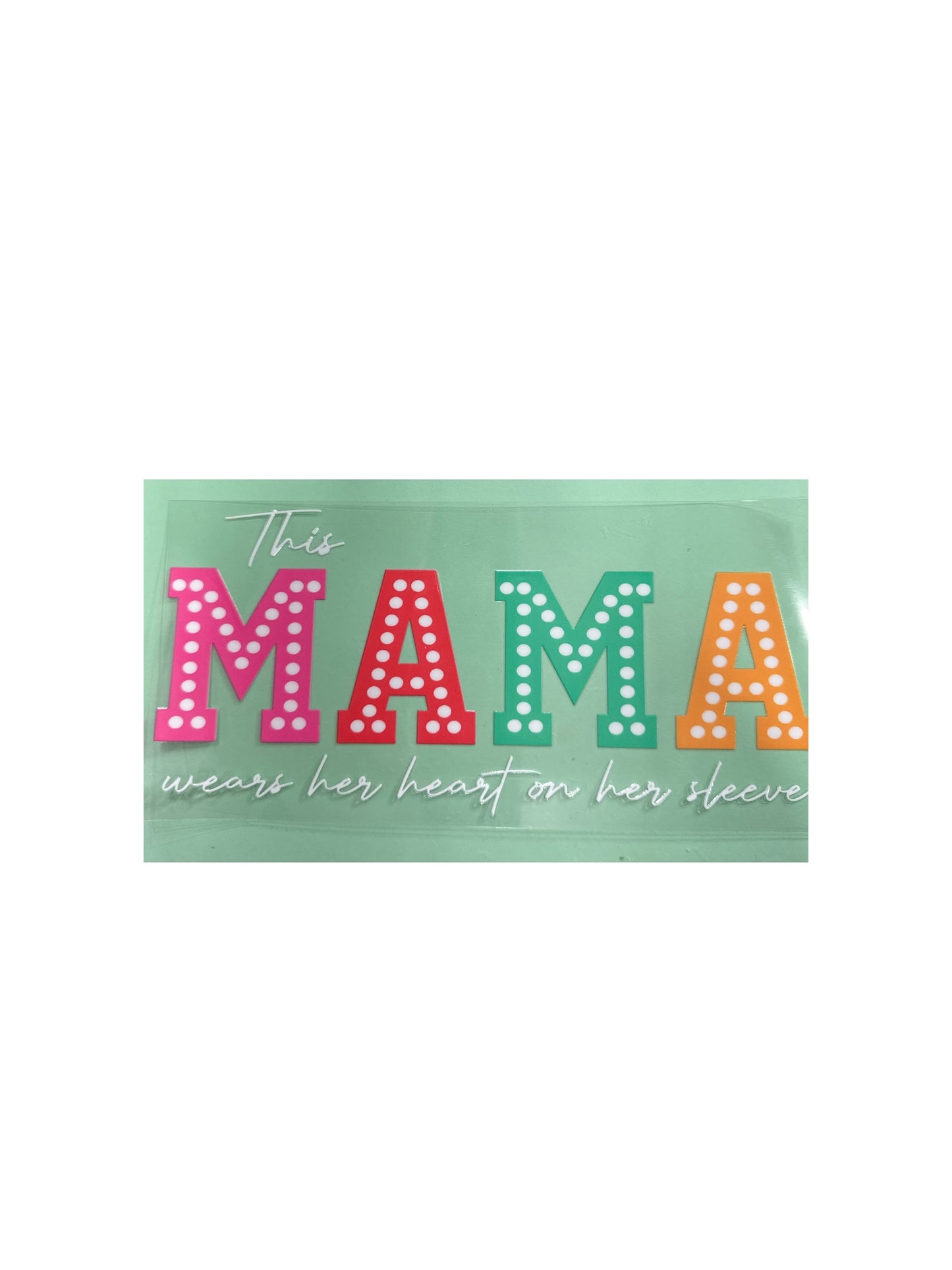 Mama with Polka Dots UV DTF 16oz Cup Wrap, #538