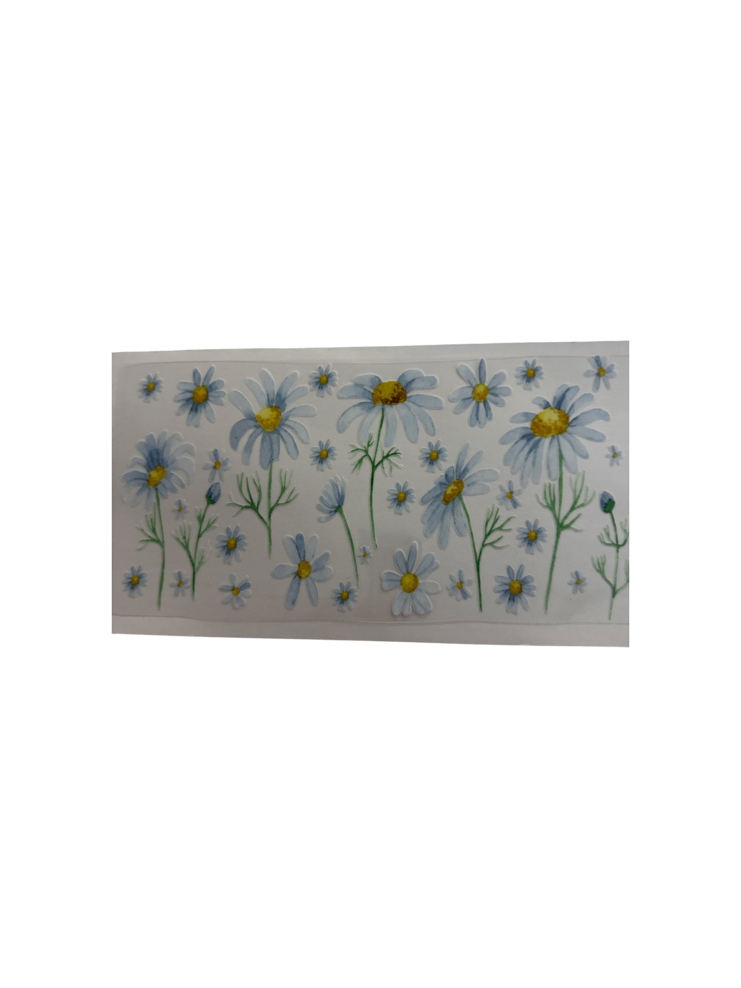 Daisy Flowers with blue tint 16oz UV DTF Cup Wrap #452