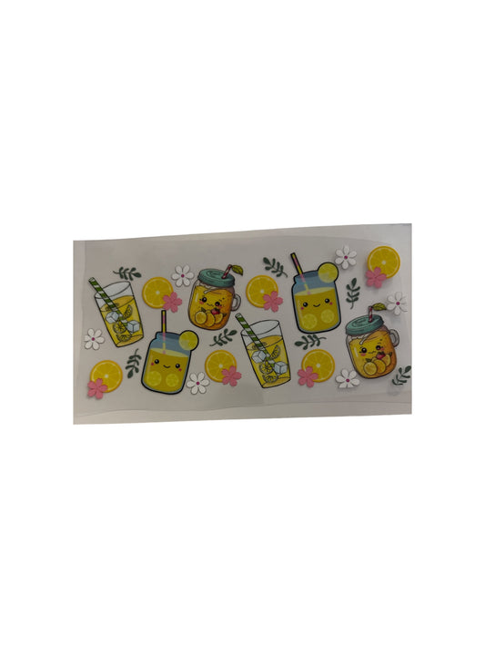 Lemonade Jars 16oz UV DTF Transfer for Cups #508