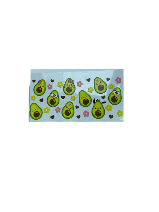 Avocado and Flowers 16oz UV DTF Transfer for Cups #438