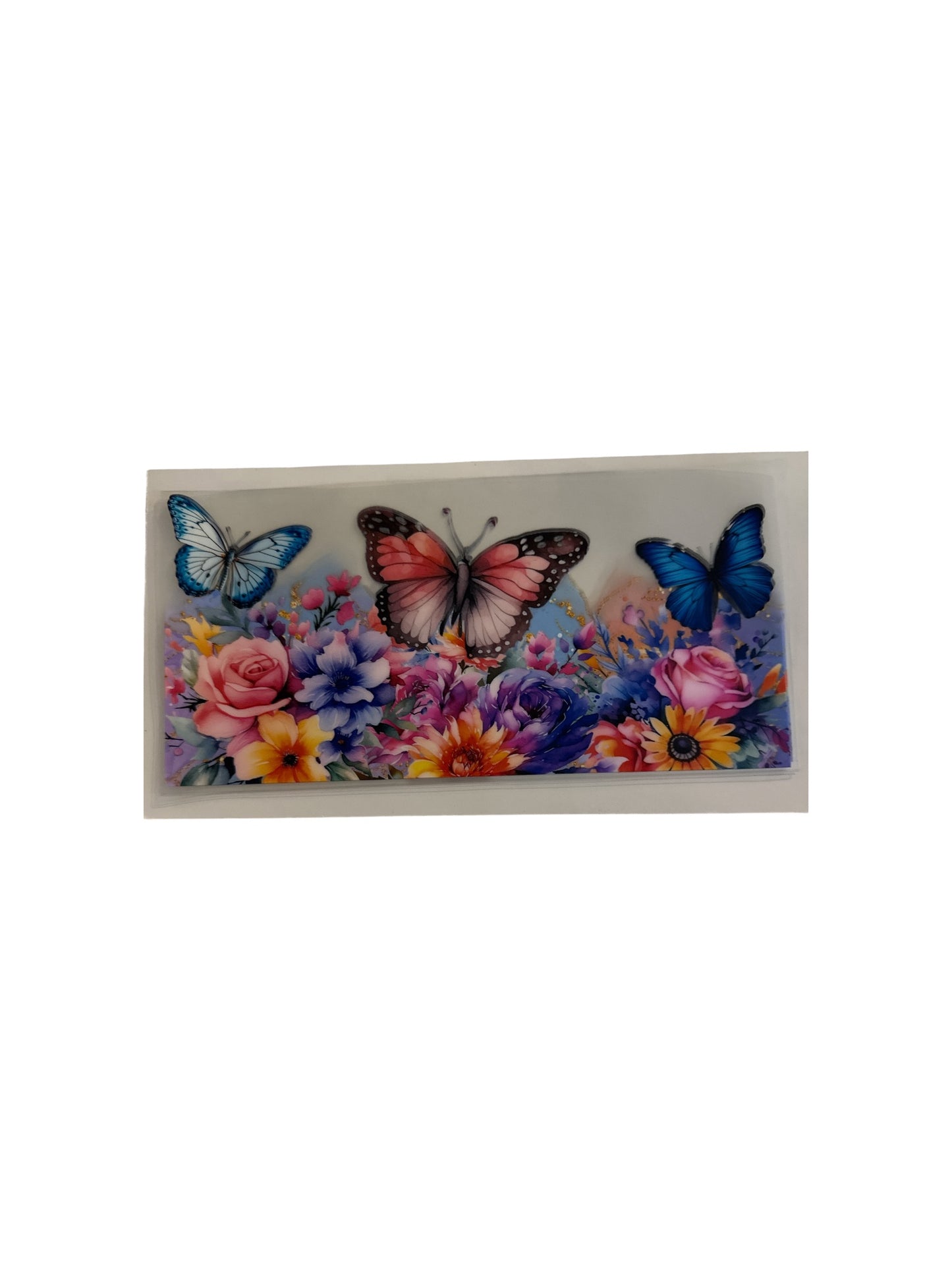 Butterflies Colorful and Floral -16oz UV DTF Cup Wrap Transfer for Cups #464