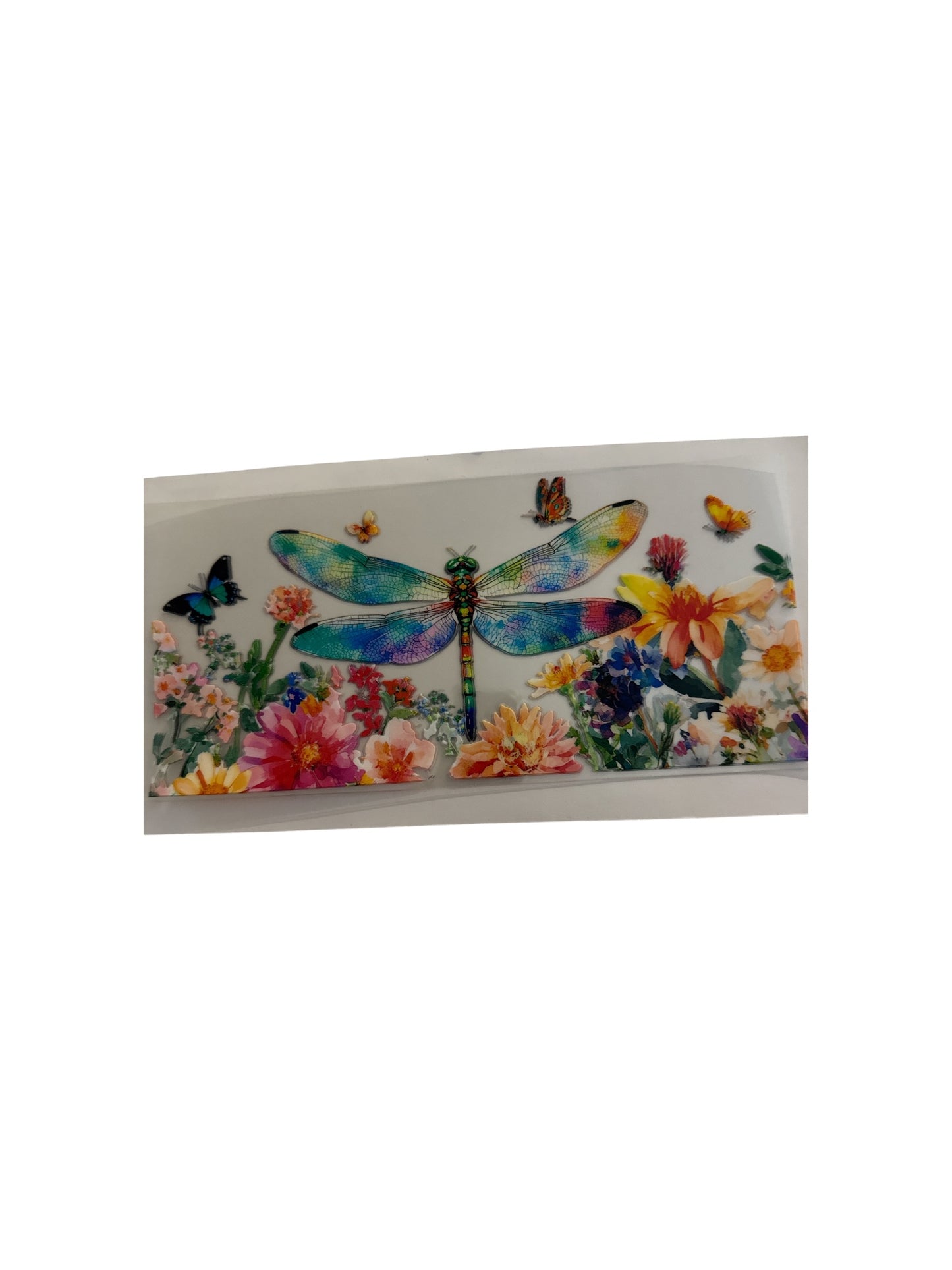 Dragonfly Floral- 16oz UV DTF Cup Wrap Transfer for Cups #468