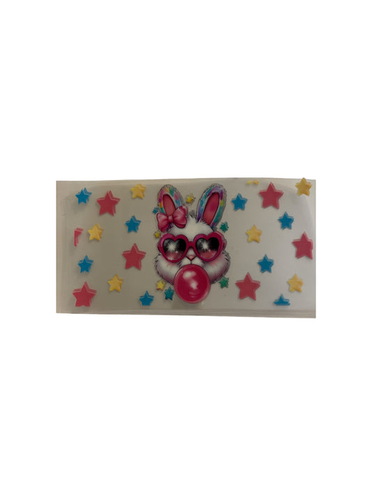 Bunny Blowing Bubble 16oz UV DTF Cup Wrap Transfer for Cups #476