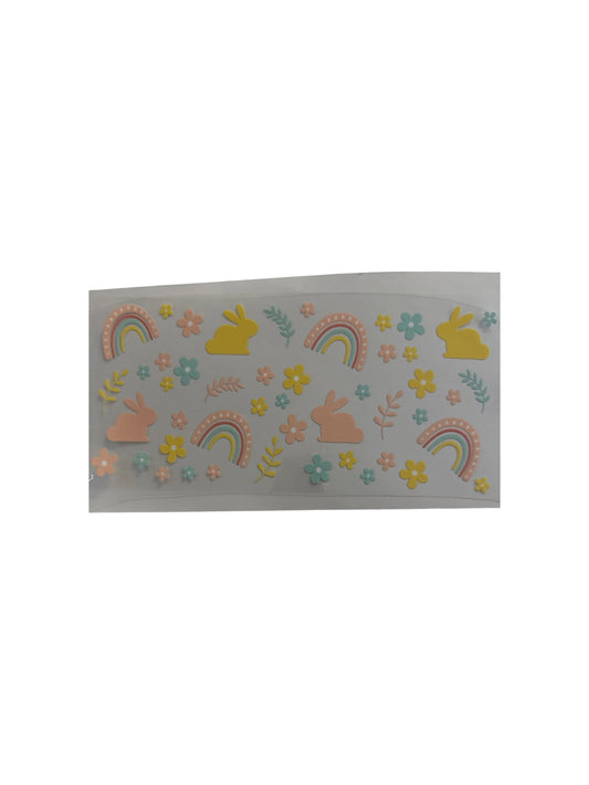 Bunnies and Rainbows 16oz UV DTF Cup Wrap Transfer for Cups #475