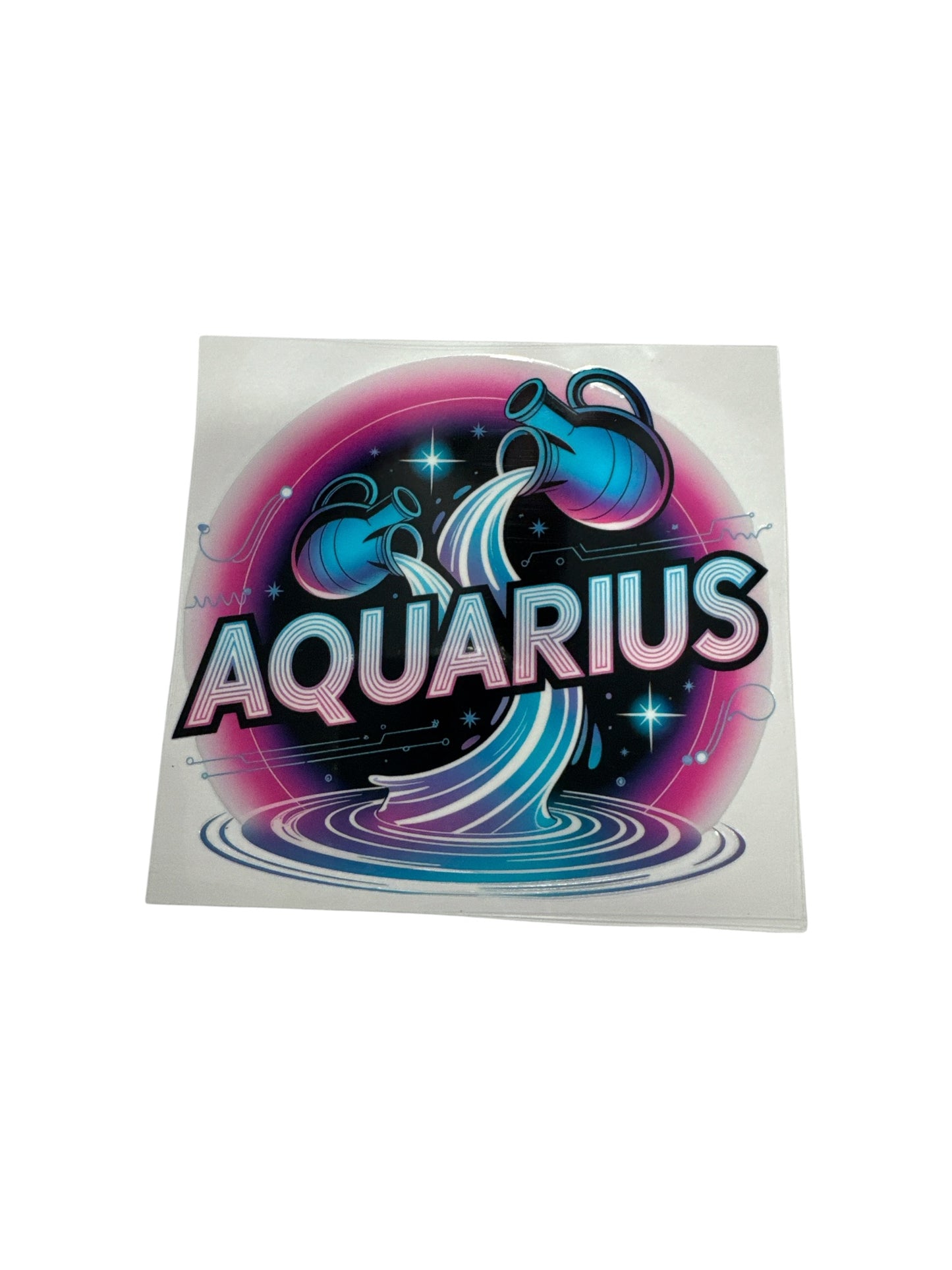Aquarius Zodiac Sign UV DTF Transfer Wrap, #540 Tumbler Decal