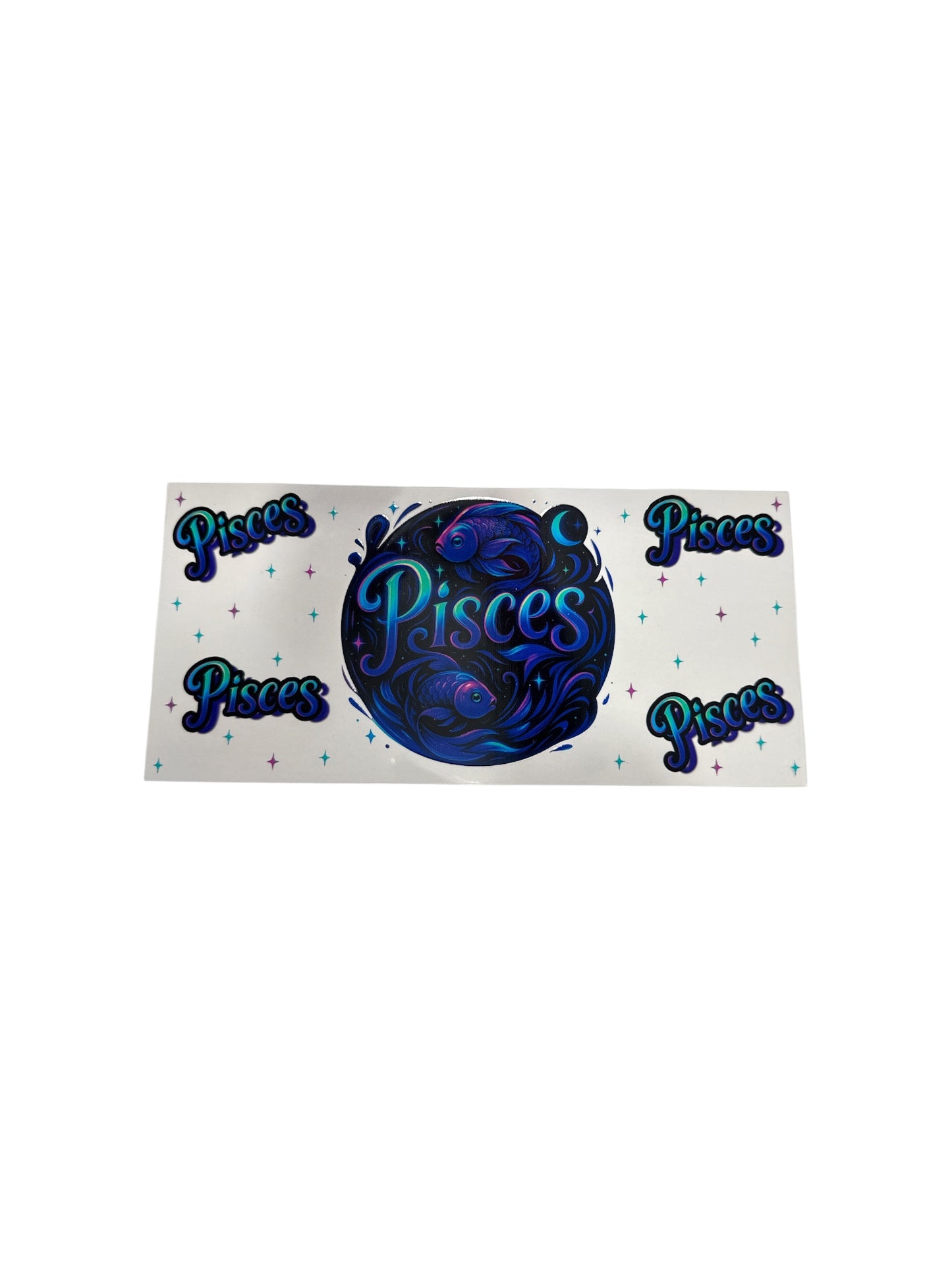 Pisces Zodiac Sign UV DTF 16oz Cup Wrap, #544 Tumbler Decal