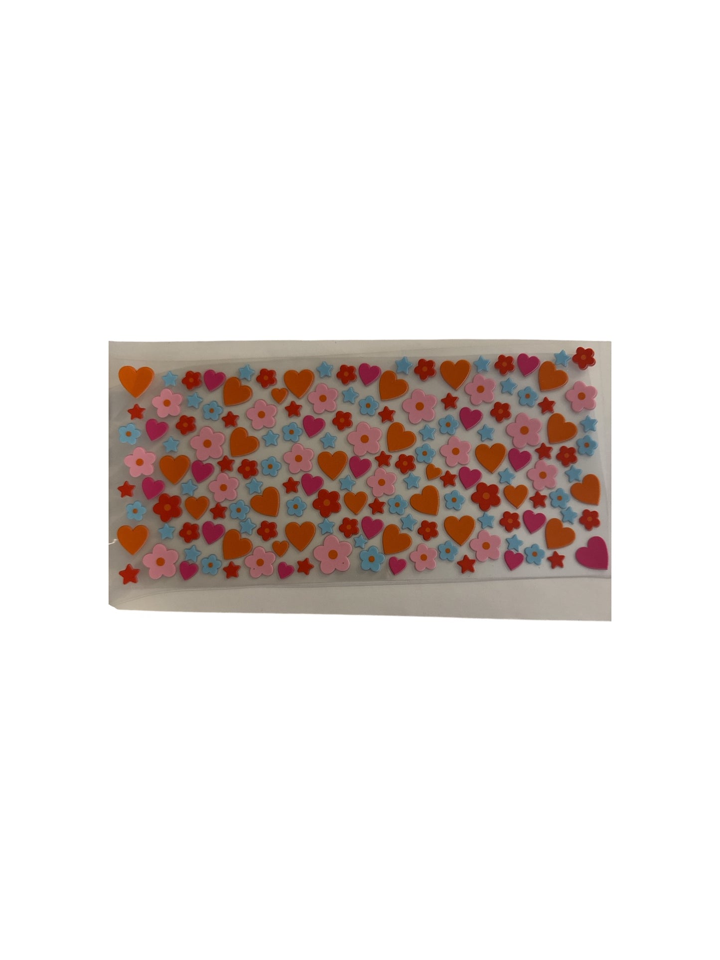 Hearts and Flowers Pink and Orange UV DTF 16oz Cup Wrap, #487 Tumbler Decal
