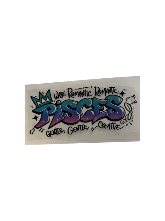 Pisces Zodiac Sign UV DTF Transfer Wrap, #509 Decal