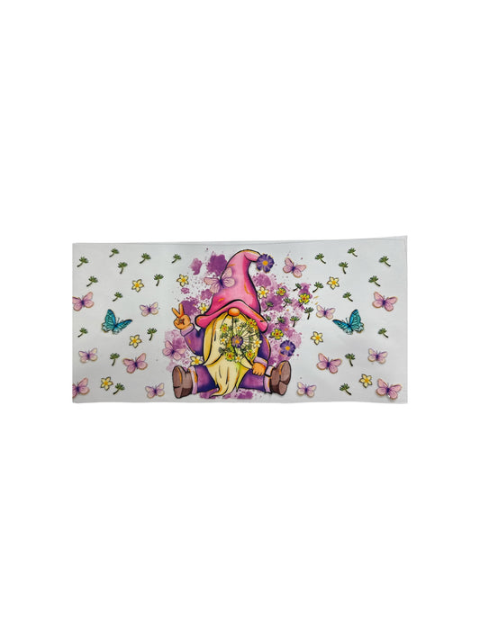 Gnome with Flowers UV DTF Transfer Wrap, #447 Decal
