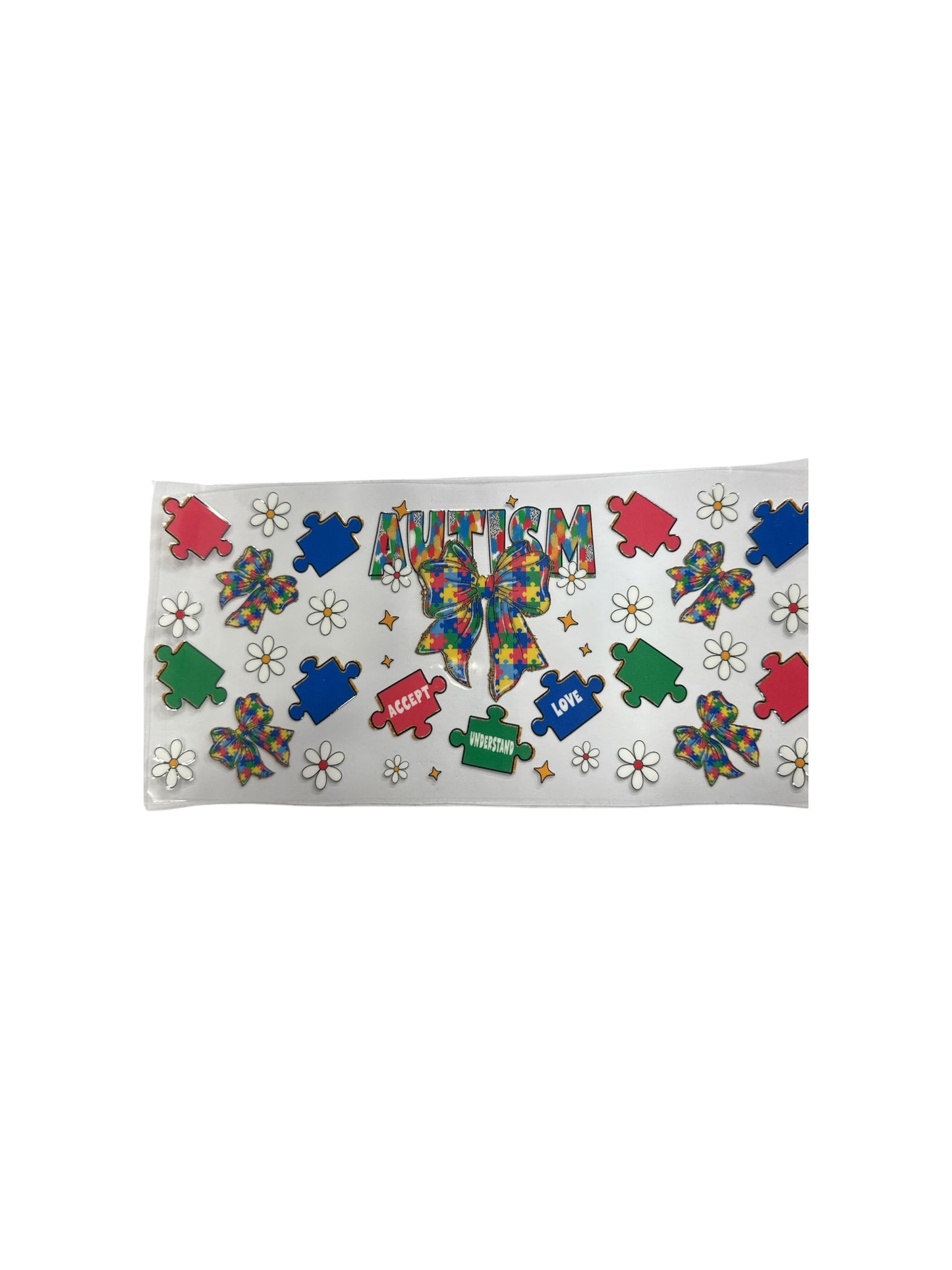 Autism wtih Bow UV DTF Transfer Wrap, #566 Decal