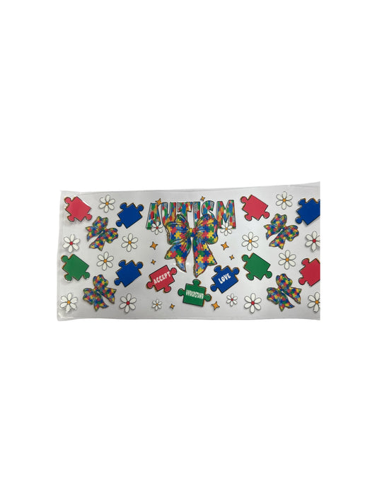 Autism wtih Bow UV DTF Transfer Wrap, #566 Decal
