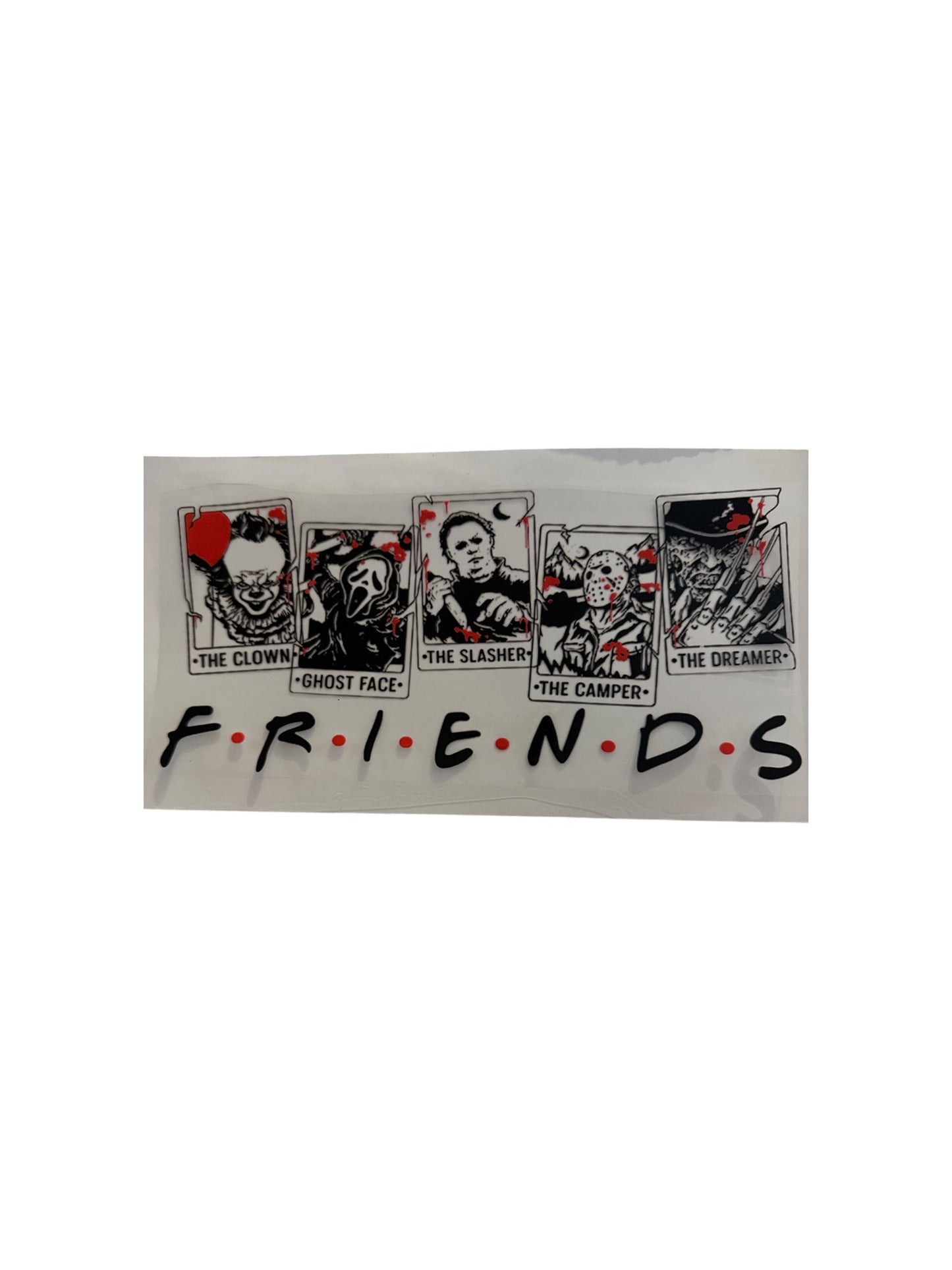 Scary Friends 16oz UV DTF Cup Wrap Transfer #504