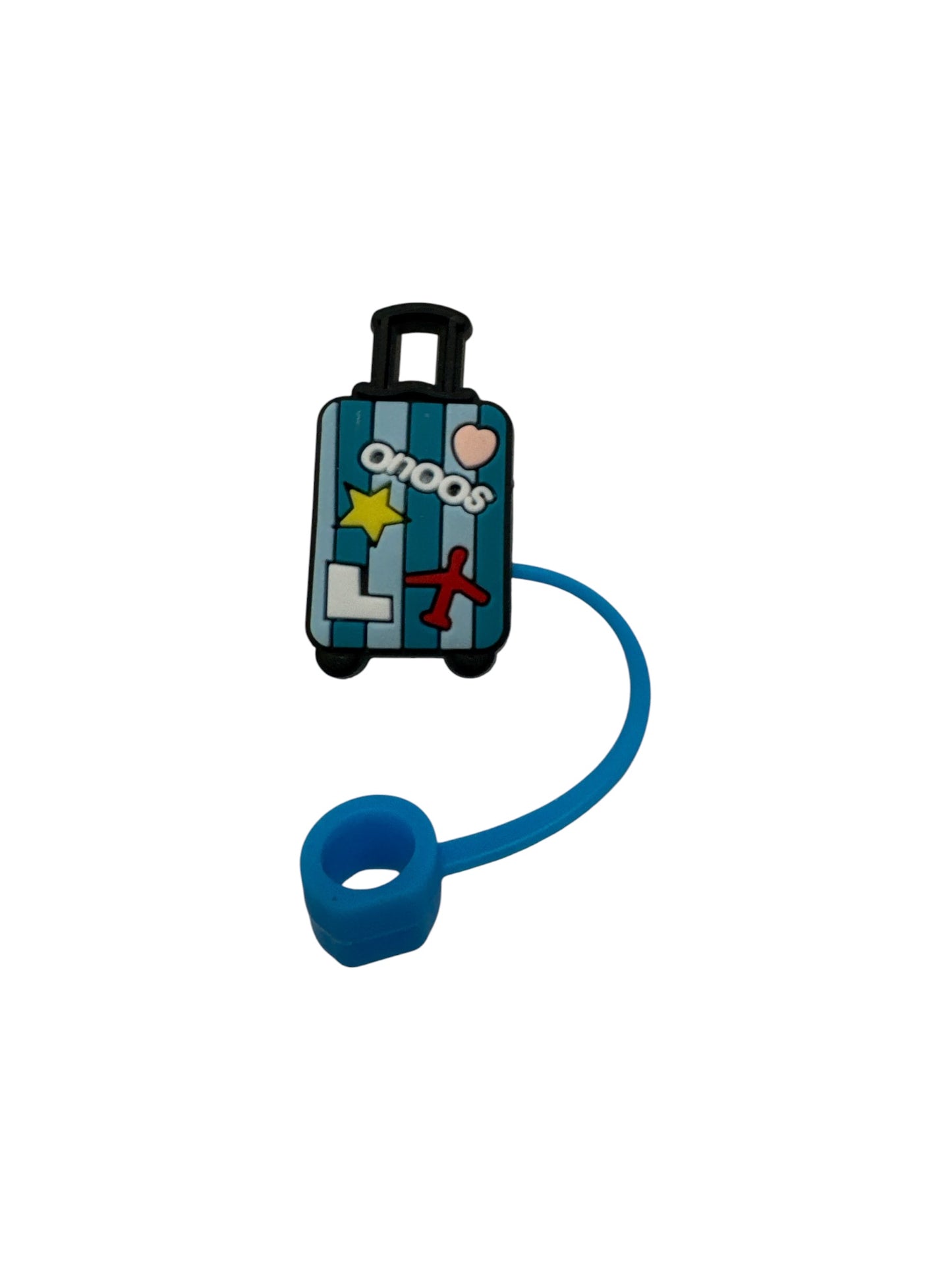 Suitcase Straw Topper – Cute Silicone Drink Accessory for Tumblers