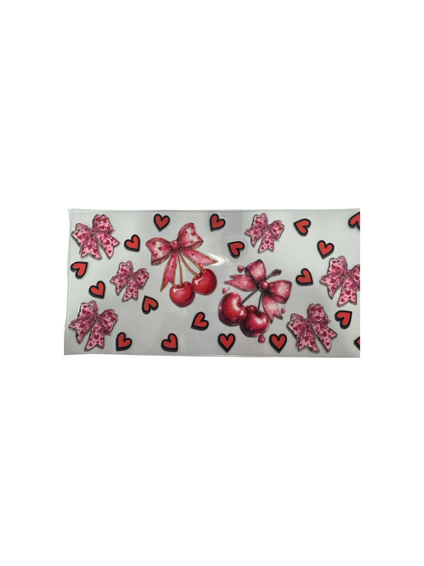 Cherries - Red with Pink UV DTF Cup Wrap – #558