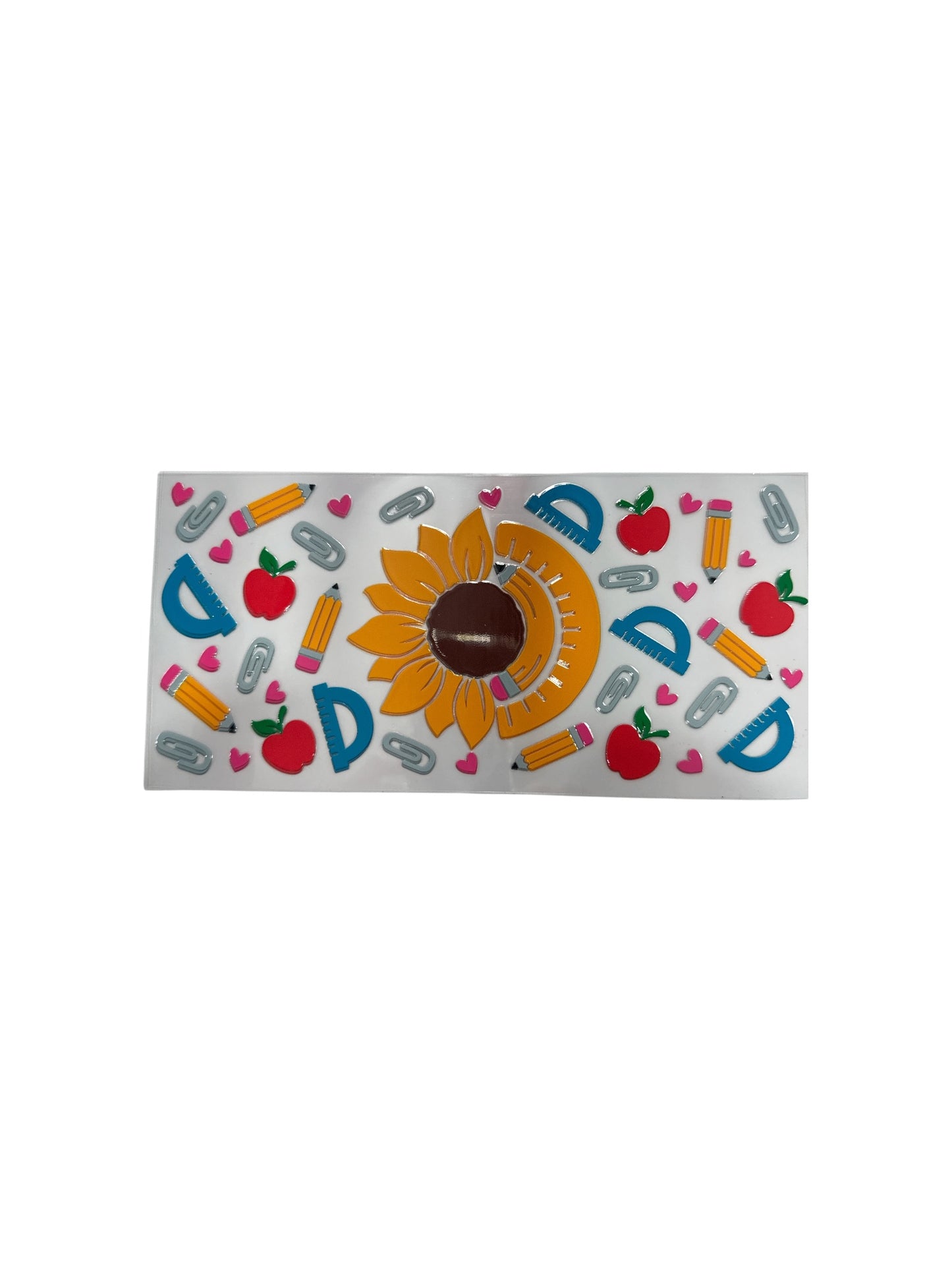 Teacher Wrap with Sunflower 16oz UV DTF Cup Wrap Transfer for Cups #579