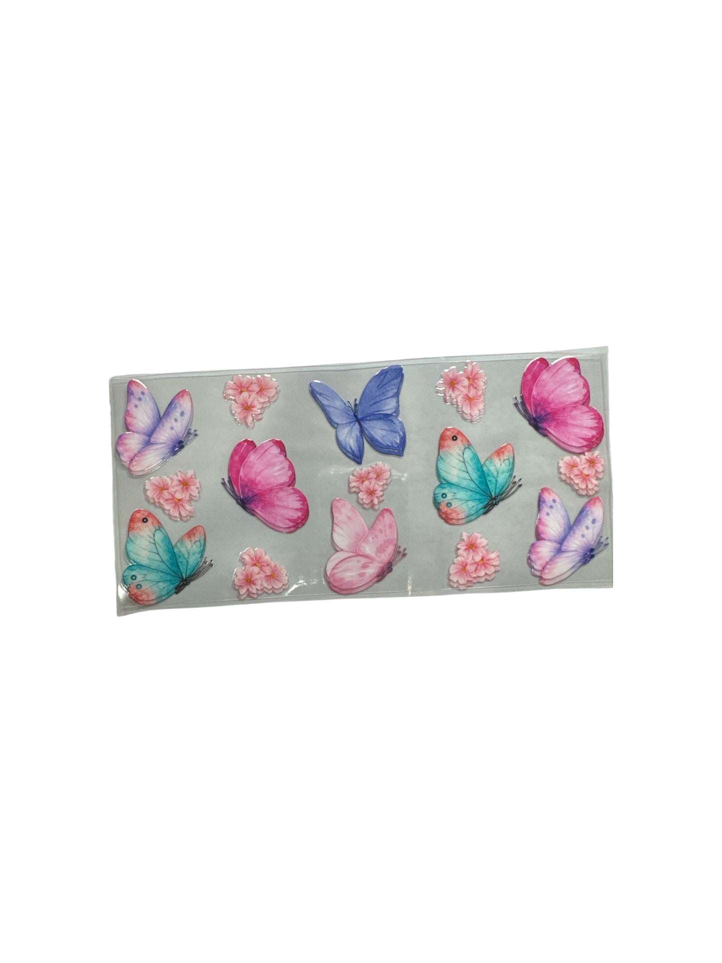 Butterflies Pink and Purple 16oz UV DTF Cup Wrap Transfer for Cups #631