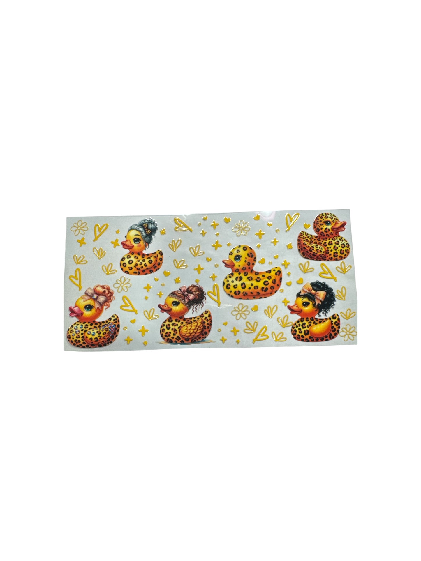 Ducks with Wigs and Leopard 16oz UV DTF Cup Wrap #618
