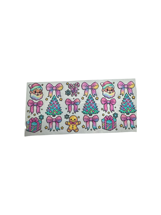 Christmas Pink 16oz UV DTF Transfer #601