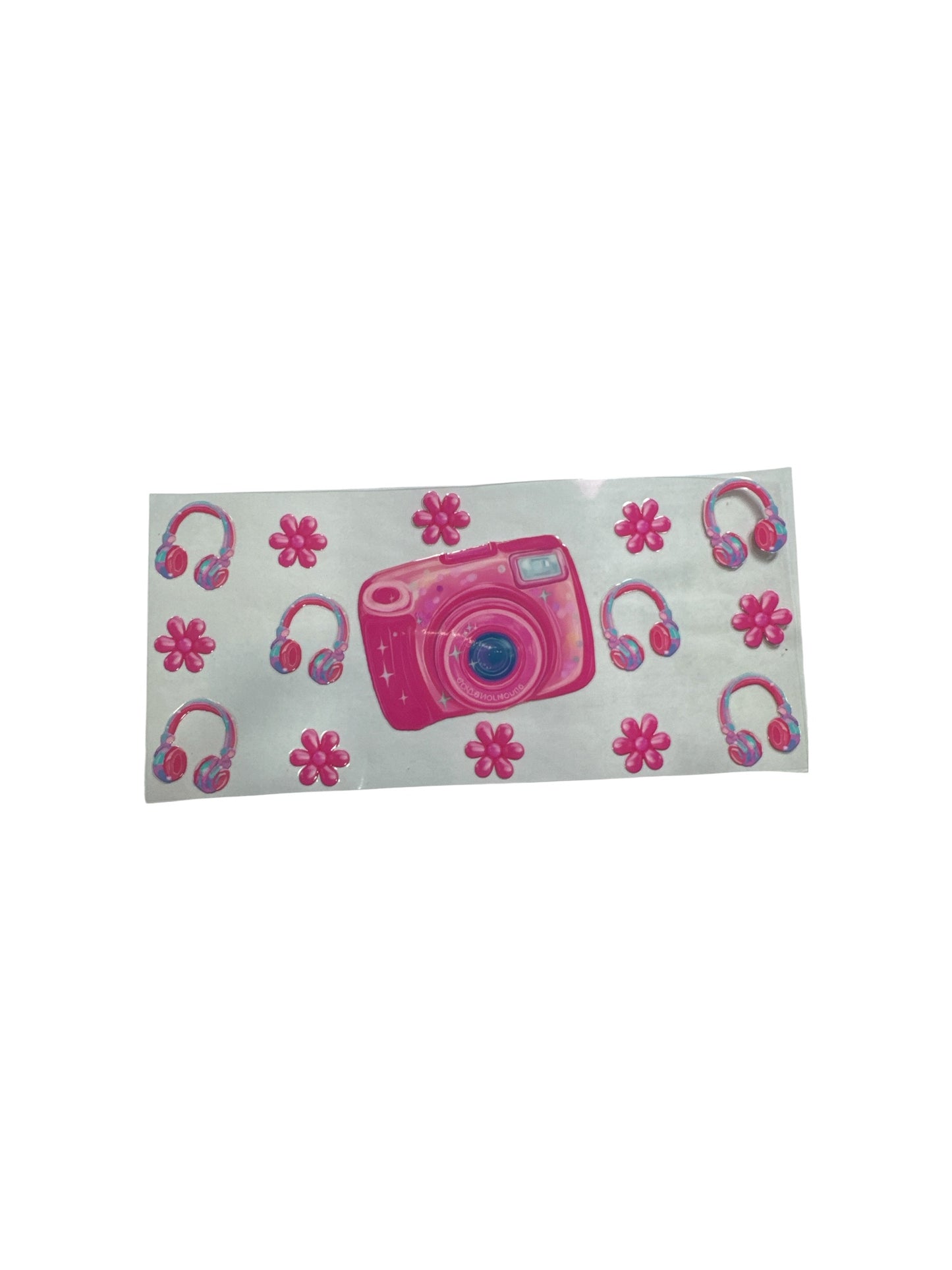 Camera with Headphones UV DTF Transfer Wrap, #593