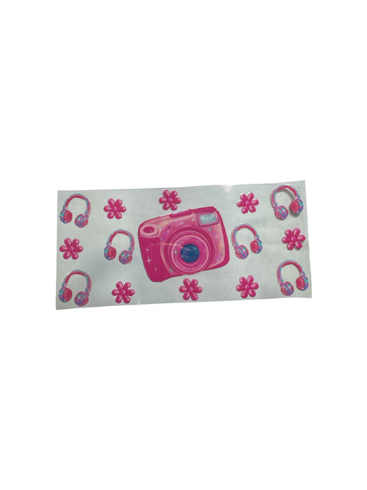 Camera with Headphones UV DTF Transfer Wrap, #593