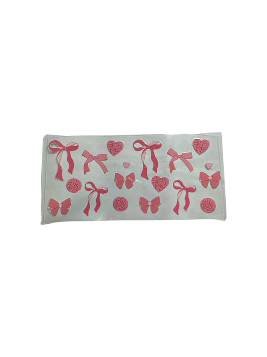 Pink Bows and Concha 16oz UV DTF Transfer #586