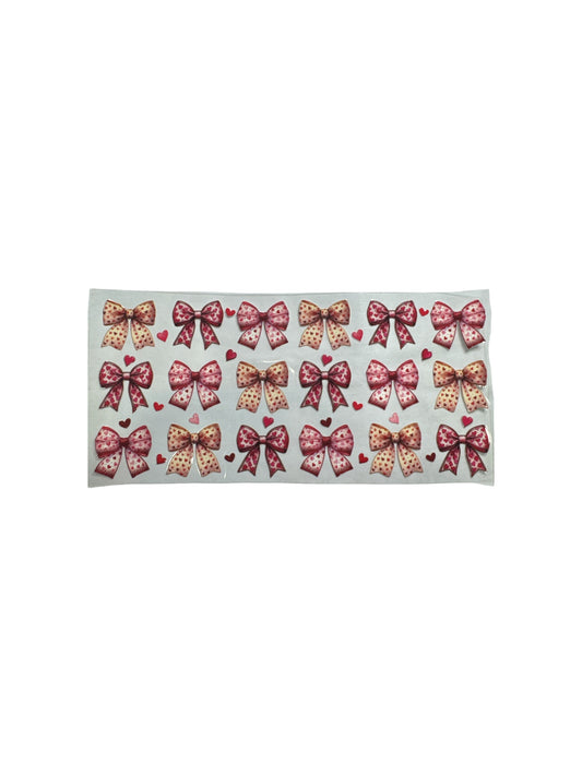 Bows and Hearts 16oz UV DTF Transfer #587