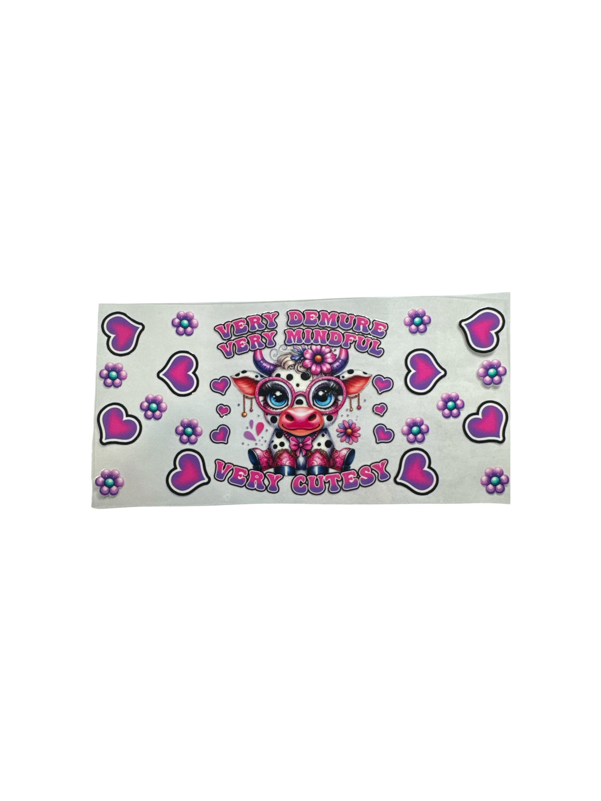 Very Demure Hyland Cow 16 oz UV DTF Cup Transfer #616