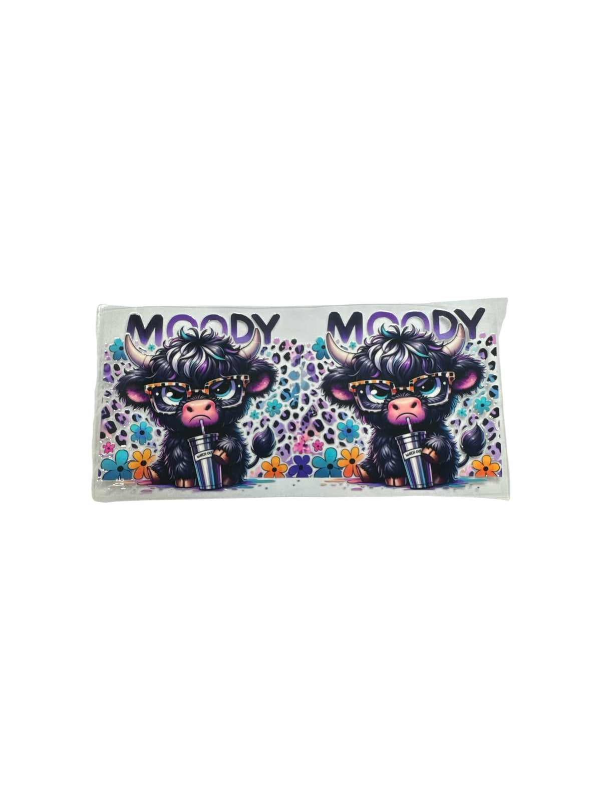 Moody Hyland Cow 16 oz UV DTF Cup Transfer #617