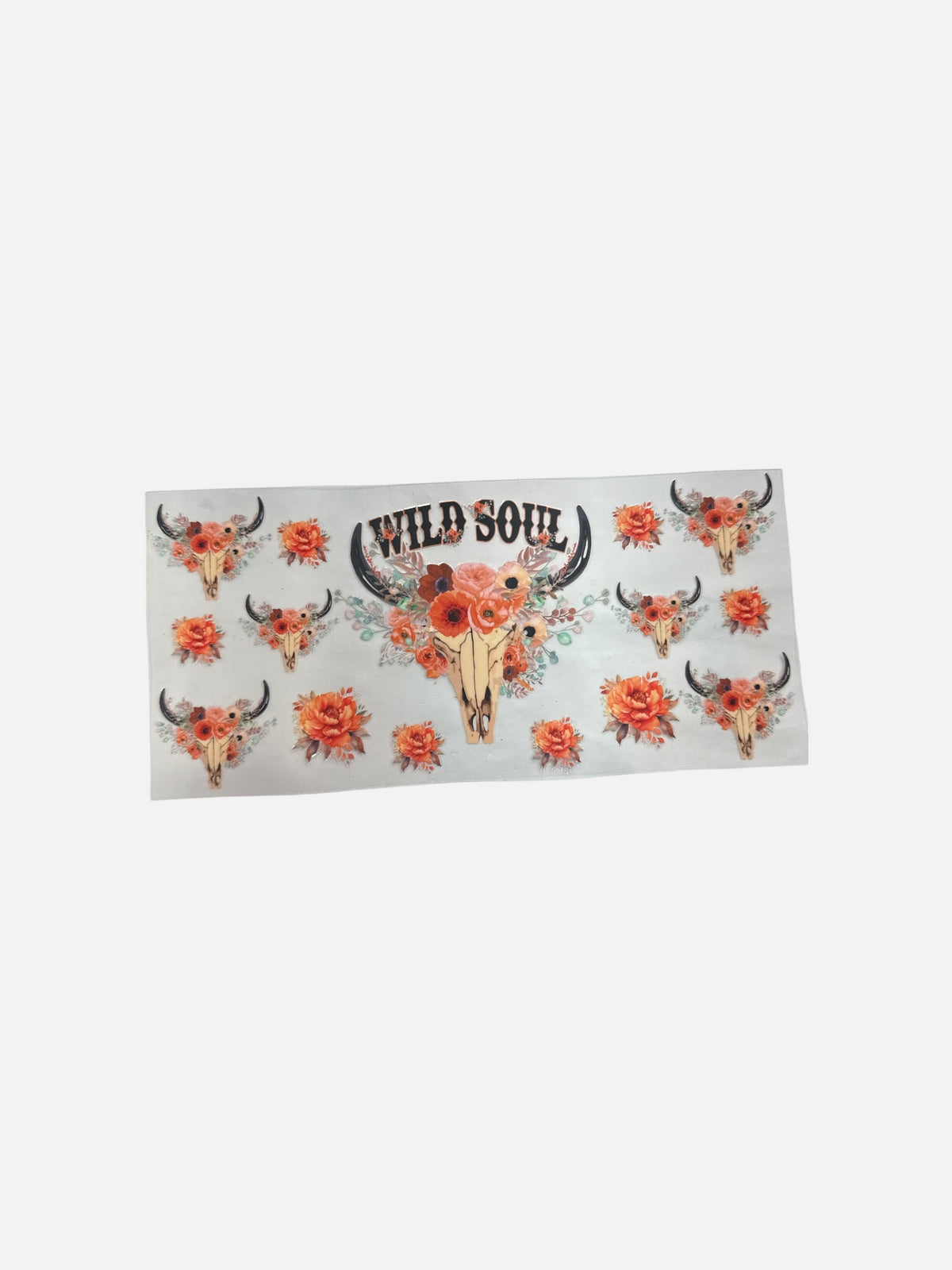 Skull in Flowers Wild Soul UV DTF Transfer Wrap, #647