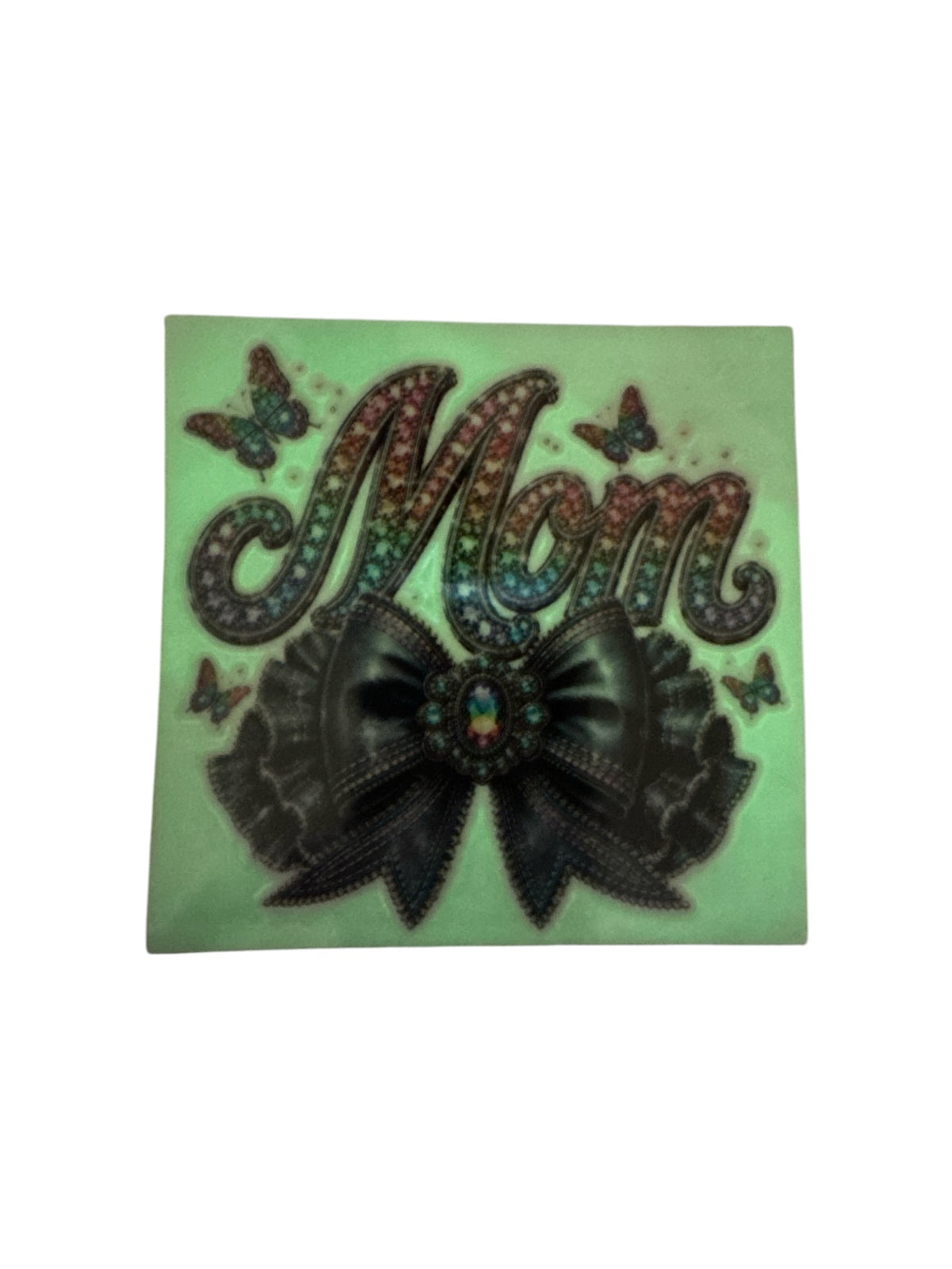 15oz GLOW IN THE DARK UV DTF Mom With ow Transfer #634