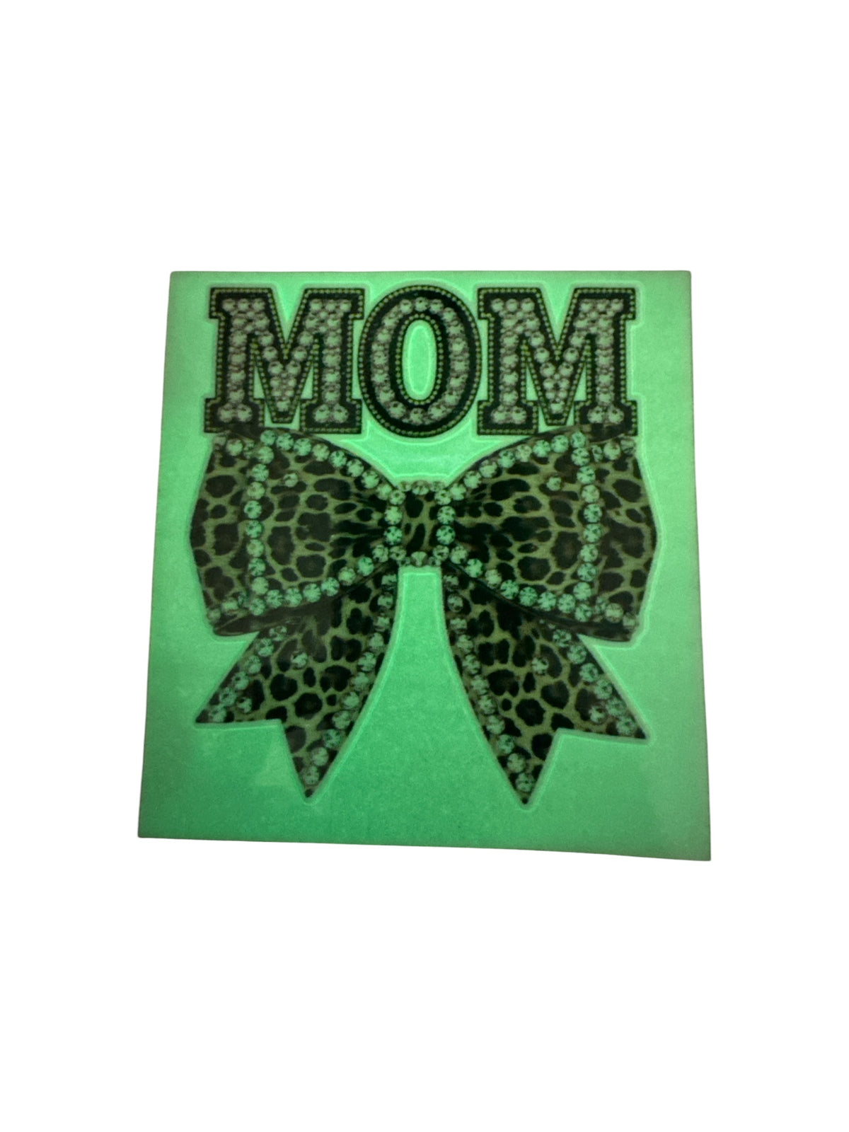 15oz GLOW IN THE DARK UV DTF MOM with Leopard Bow Transfer #636