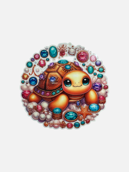 15oz GLOW IN THE DARK UV DTF Sea Turtle with Gems Transfer #639