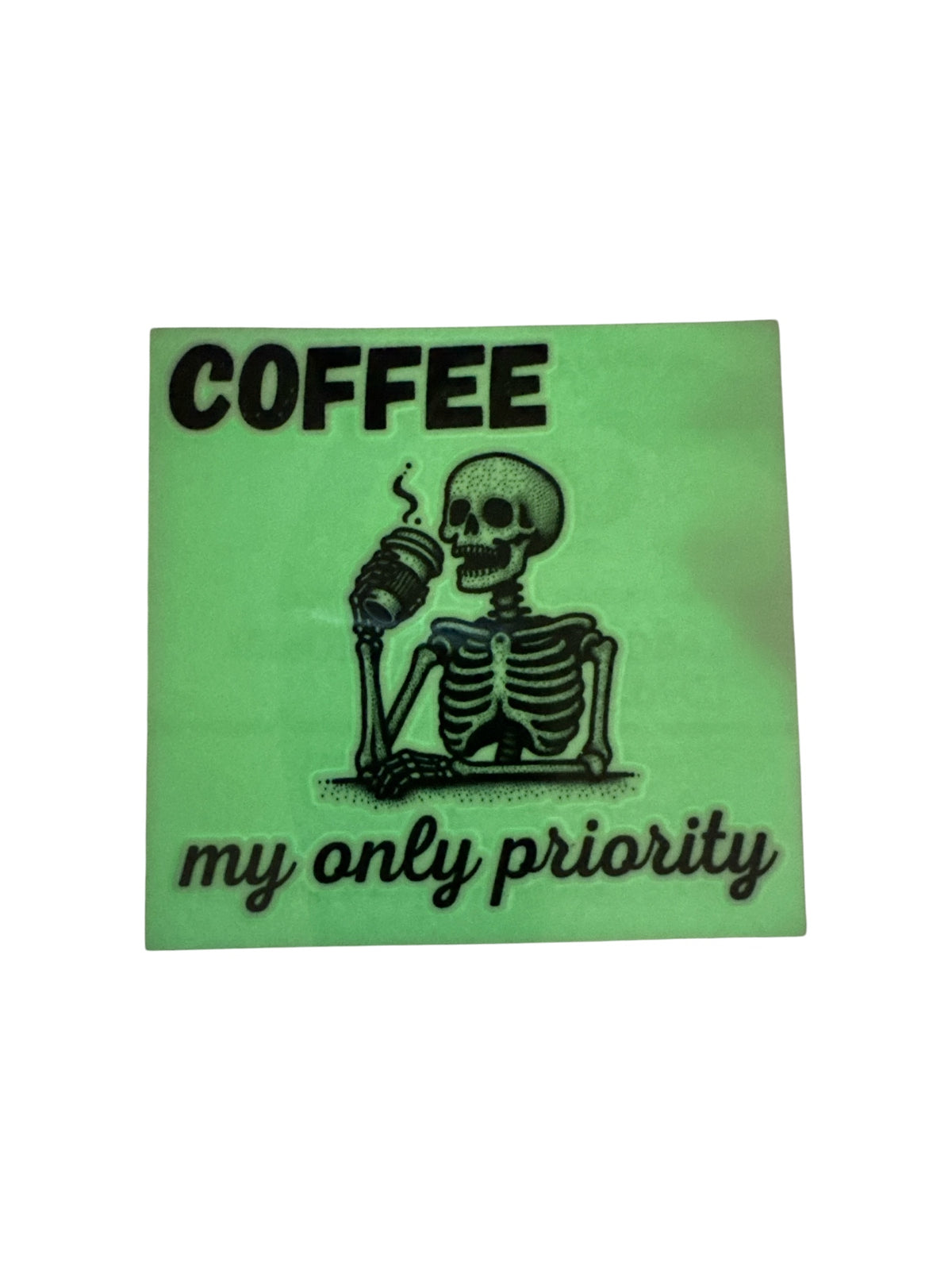 15oz GLOW IN THE DARK UV DTF Skeleton Coffee Transfer #645