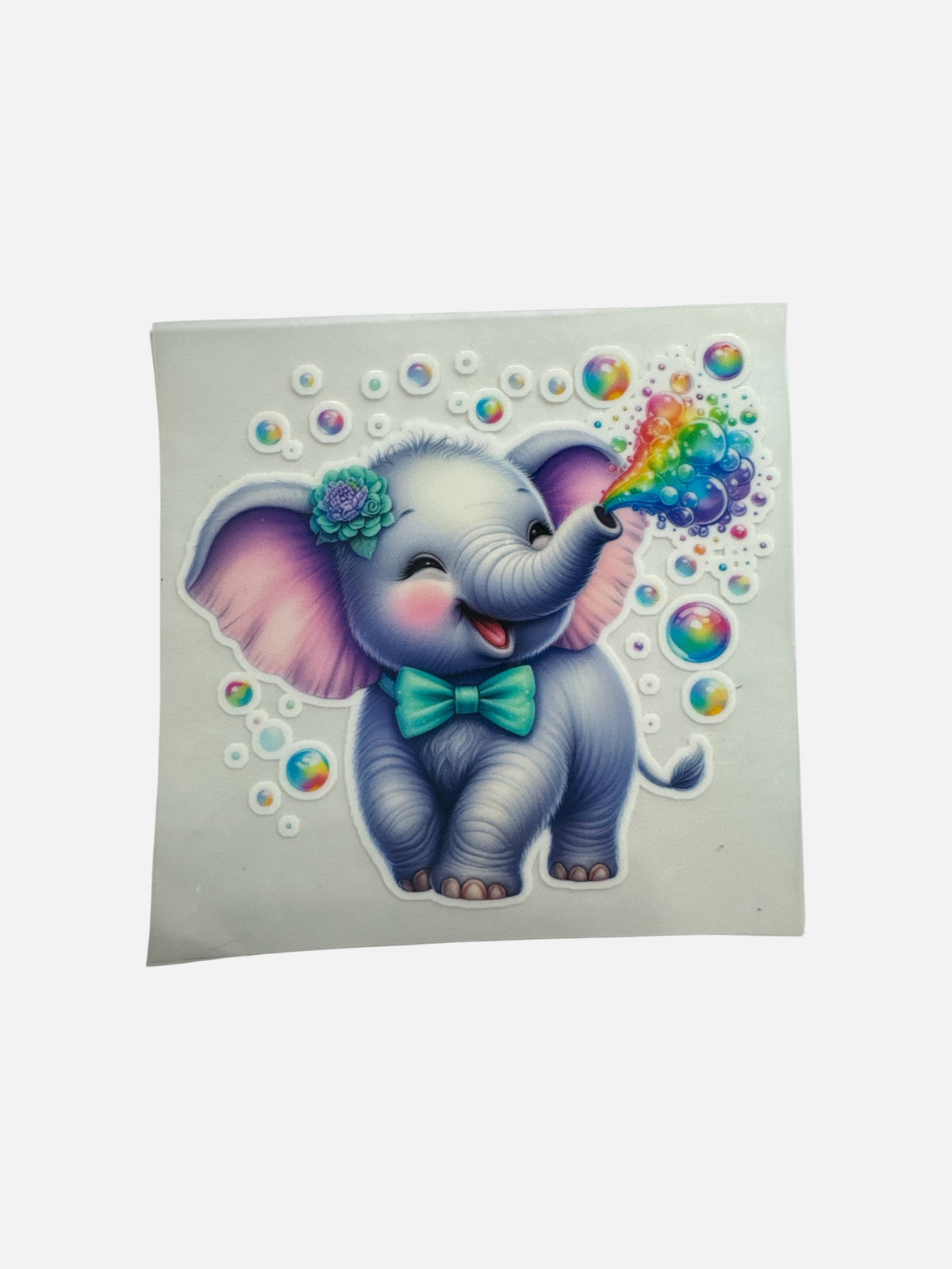 15oz GLOW IN THE DARK UV DTF Elephant with Bubbles Transfer 661