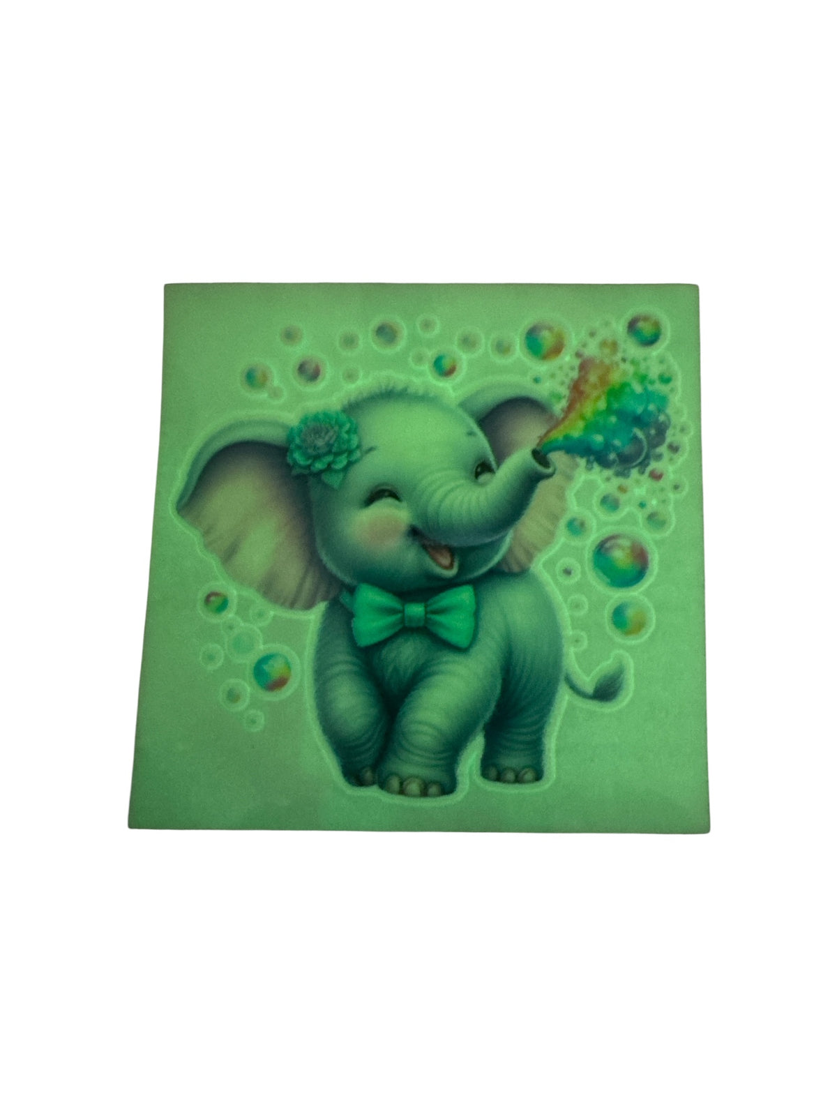 15oz GLOW IN THE DARK UV DTF Elephant with Bubbles Transfer 661