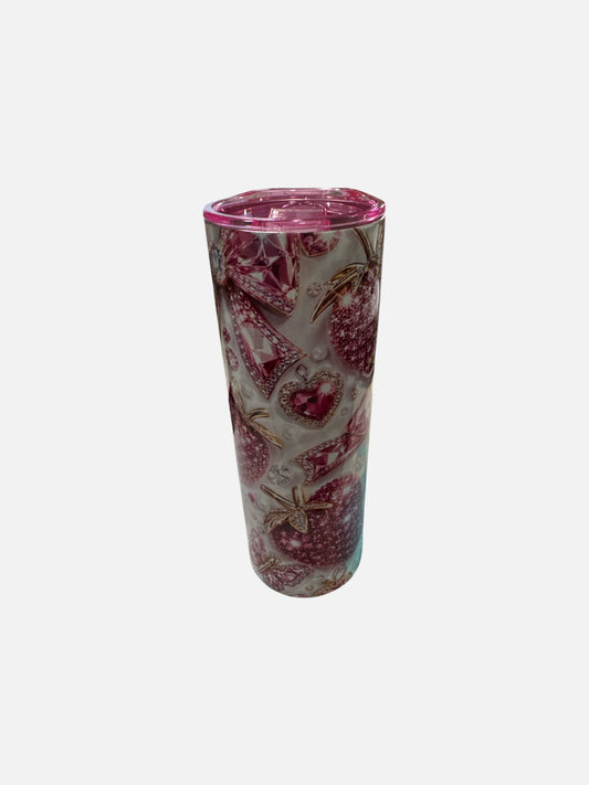 Rhinestone Strawberries and Bows 20oz Tumbler - Sublimated Cup