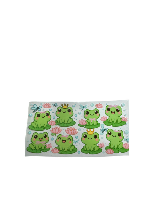 Frogs with Pink Bows UV DTF Decal #702