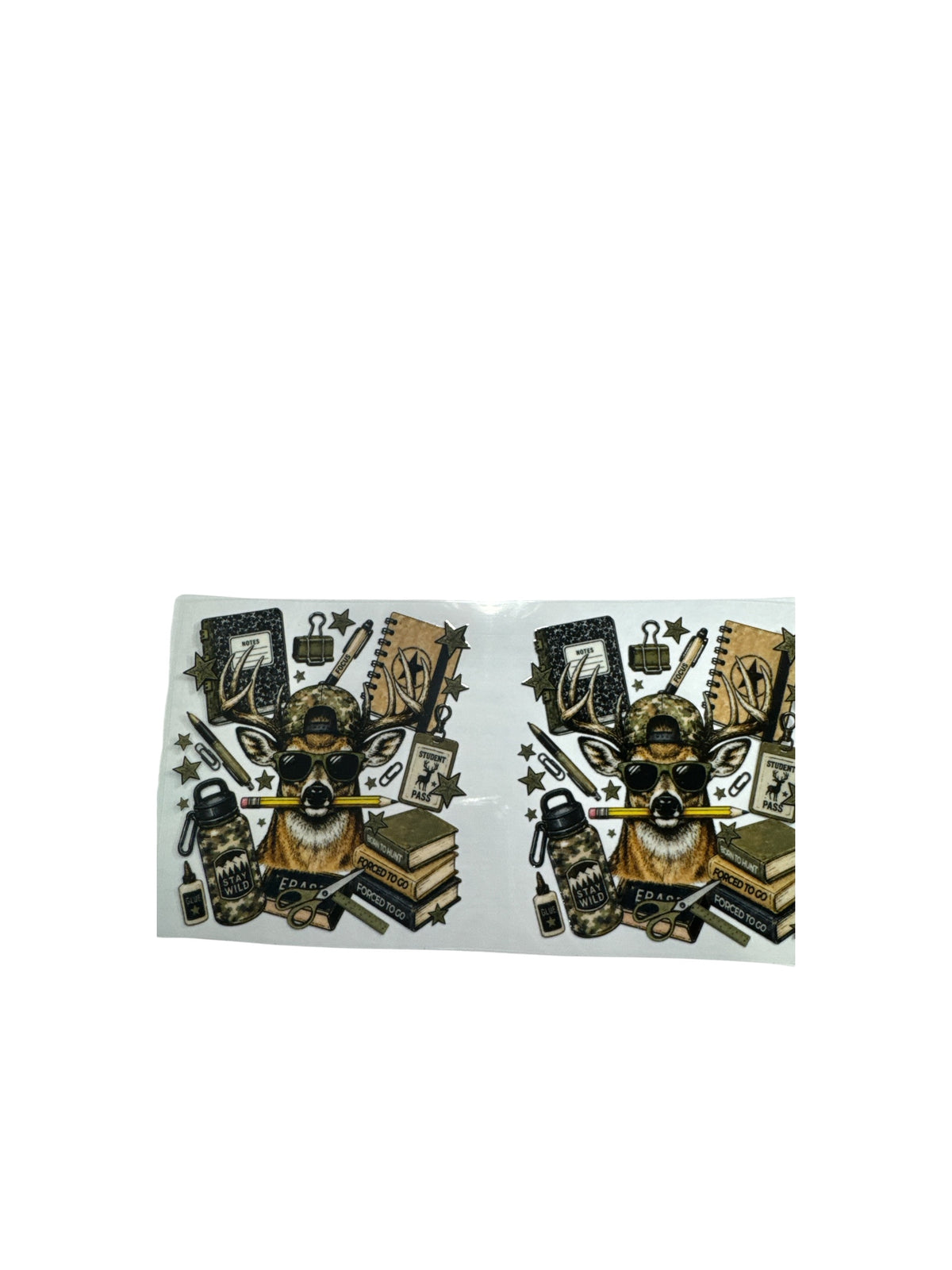 School Deer with Pencil 16oz UV DTF Decal #698