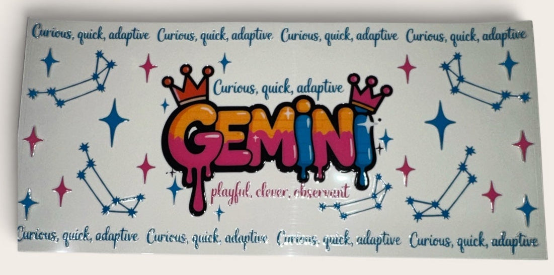 Choose A Zodiac Crowns UVDTF Decals| Aquarius| Aries| Cancer| Capricorn| Gemini| Leo| Libra| Pisces| Sagittarius| Scorpio| Taurus| Virgo