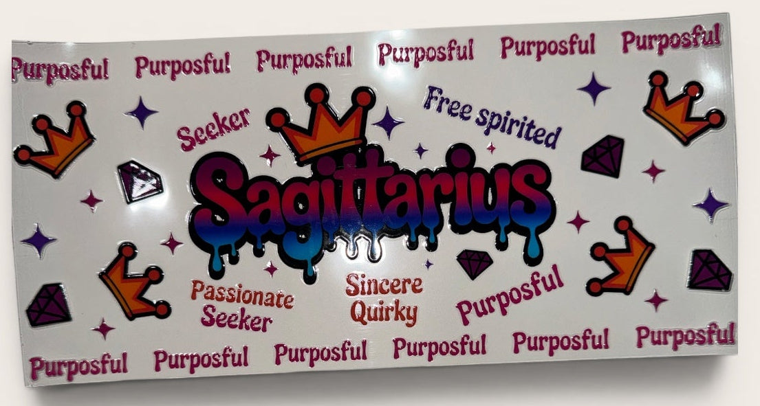 Choose A Zodiac Crowns UVDTF Decals| Aquarius| Aries| Cancer| Capricorn| Gemini| Leo| Libra| Pisces| Sagittarius| Scorpio| Taurus| Virgo