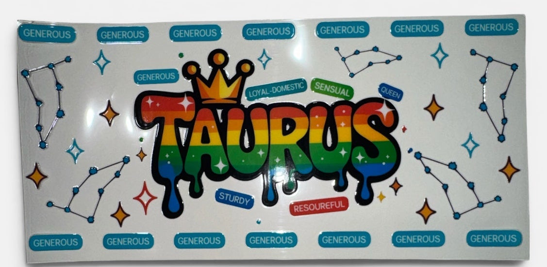Choose A Zodiac Crowns UVDTF Decals| Aquarius| Aries| Cancer| Capricorn| Gemini| Leo| Libra| Pisces| Sagittarius| Scorpio| Taurus| Virgo