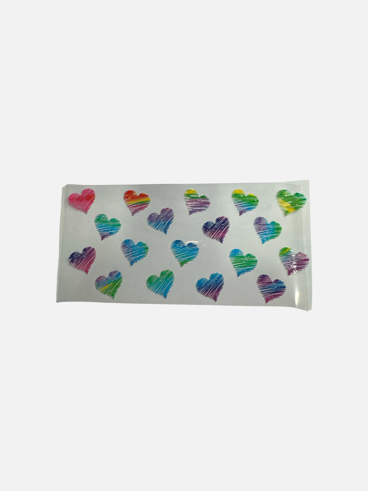 Colorful Rainbow Hearts 16oz UV DTF Cup Transfer #692