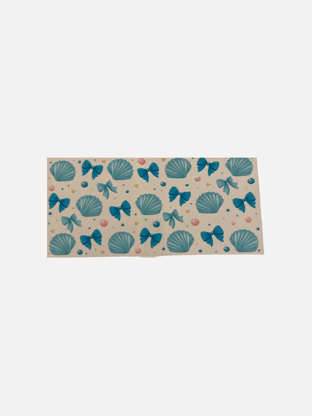 Seashells Blue with Bows UV DTF 16oz Decal #740