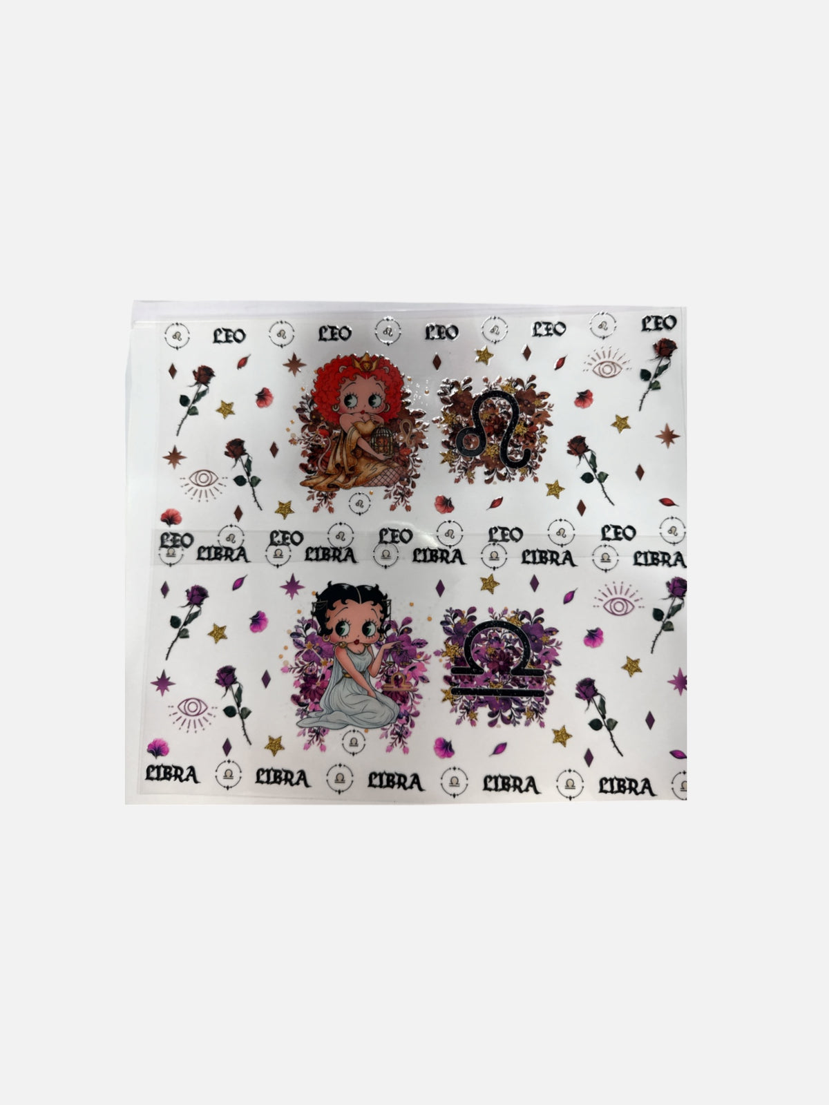 Choose A Zodiac Boop Style UVDTF Decals| Aquarius| Aries| Cancer| Libra| Pisces| Sagittarius| Taurus| Virgo