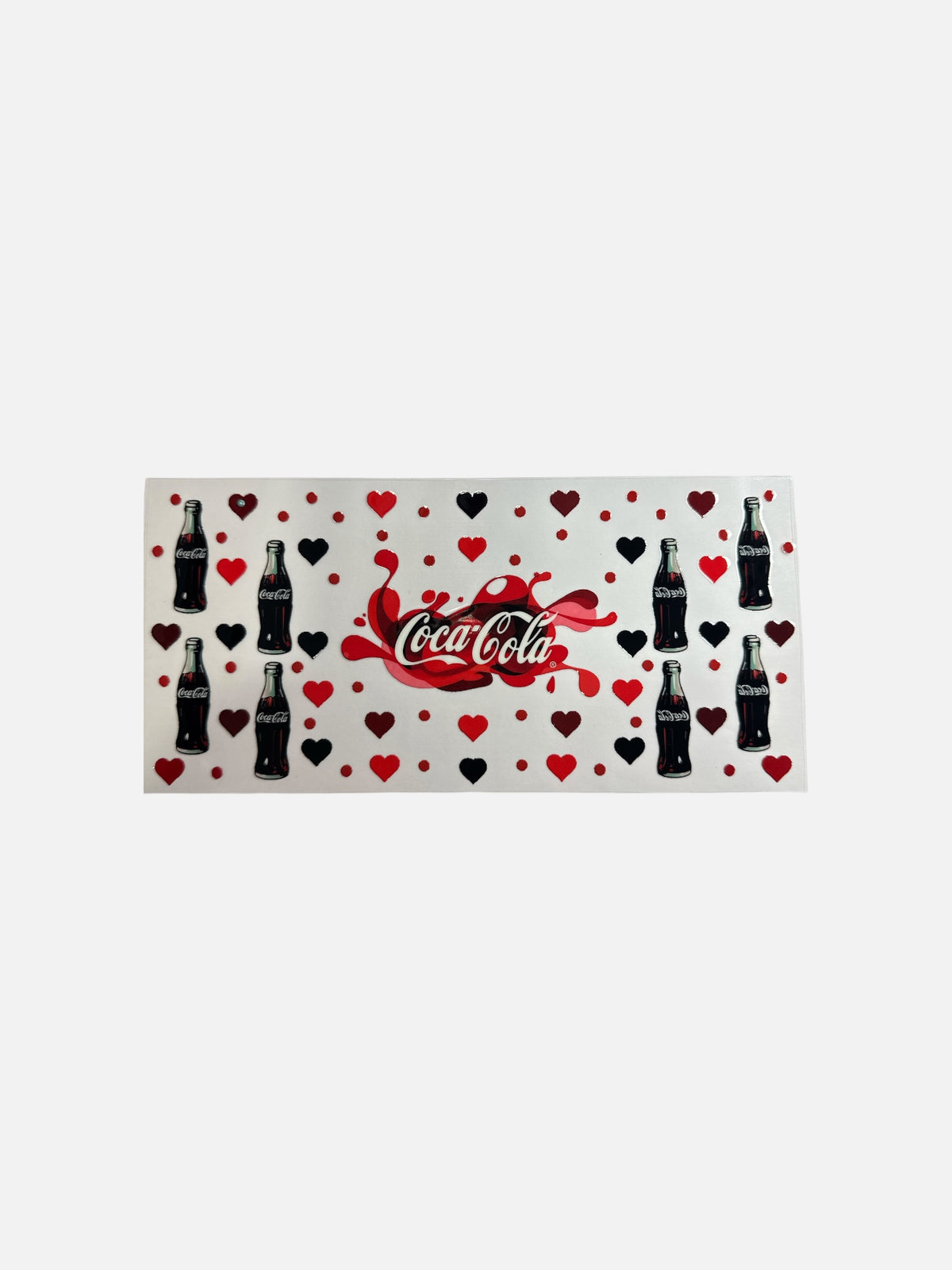 Soda drinks Coca Cola with Hearts 16oz UV DTF Transfer for Cups #802