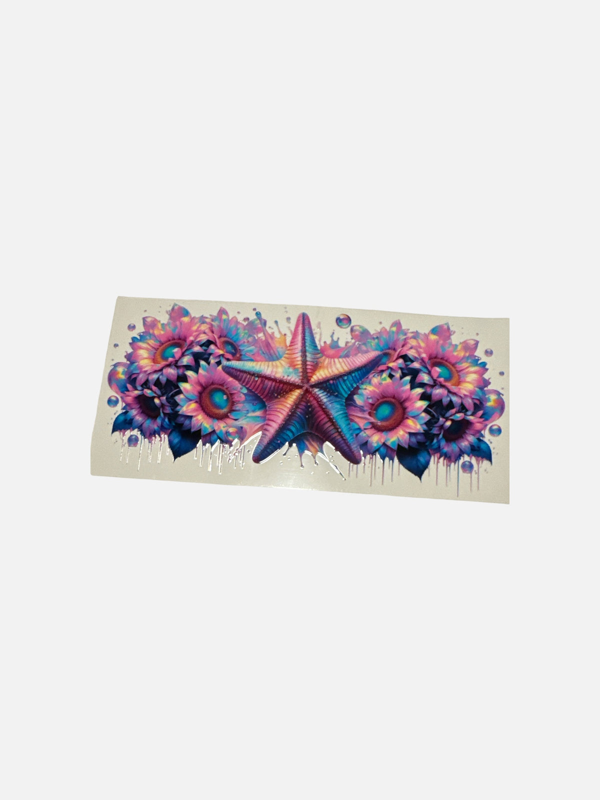 Starfish in Flowers 16oz UV DTF Decal #746