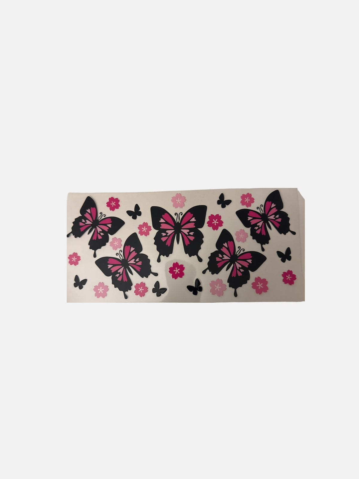 Pink and Black Butterflies 16oz UV DTF Decal #757