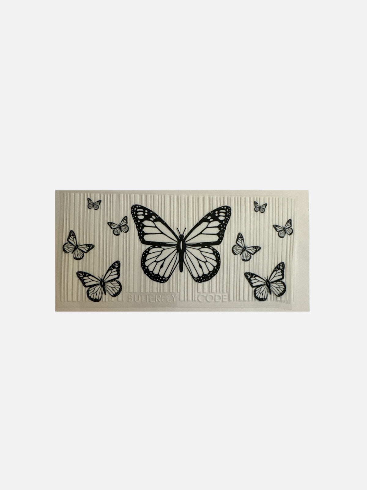 Butterfly Black with White Stripes 16oz UV DTF Decal Transfer #772